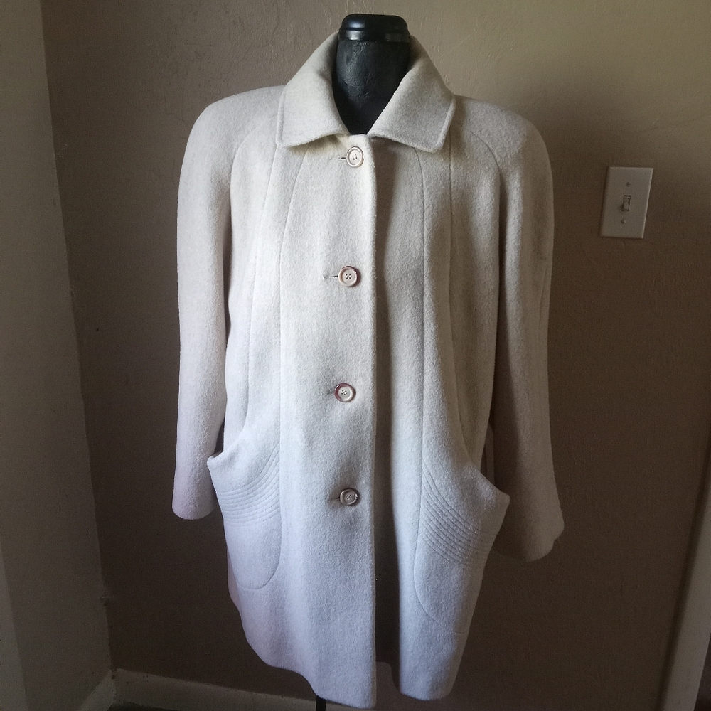 Elegant Cream Women's Coat Alorna Wool Midlenght